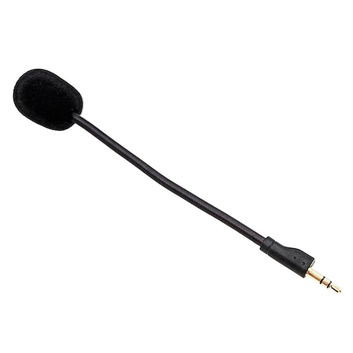 Gaming csere mikrofon, 16cm, fekete, habszivacs védelemmel