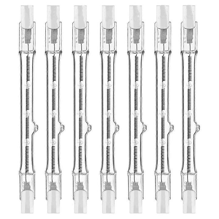 Halogén R7S izzók, 7 darabos készlet, 150W, 118mm, átlátszó