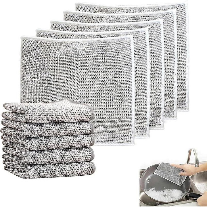 Burete multifunctional din sarma, reutilizabil, fara zgarieturi, pentru curatarea vaselor, 30x30cm