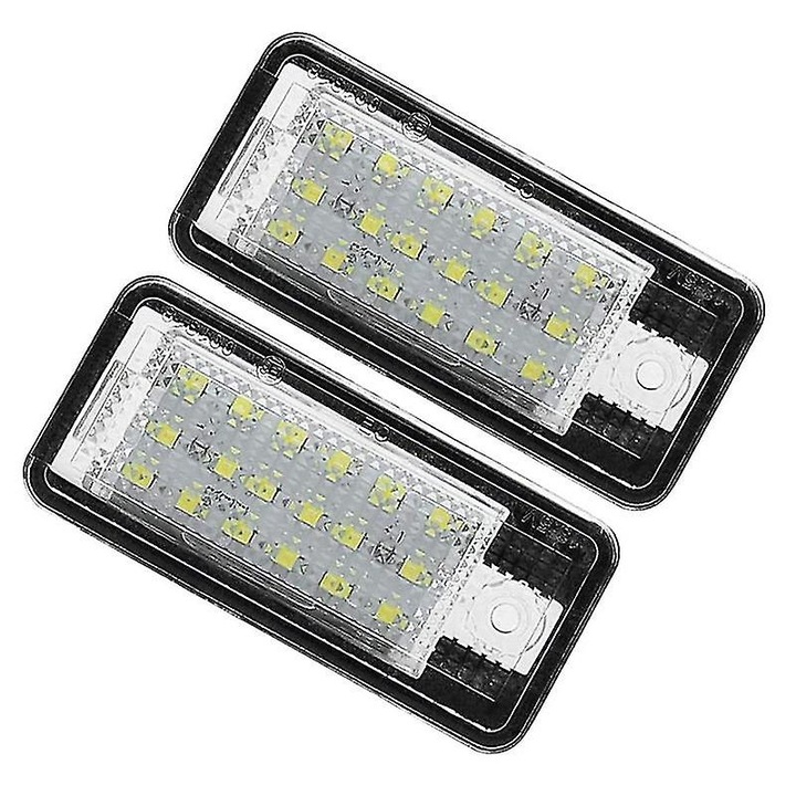 Lampa LED pentru numar de inmatriculare auto, 18 LED-uri, 6500K, neagra, 70x32mm