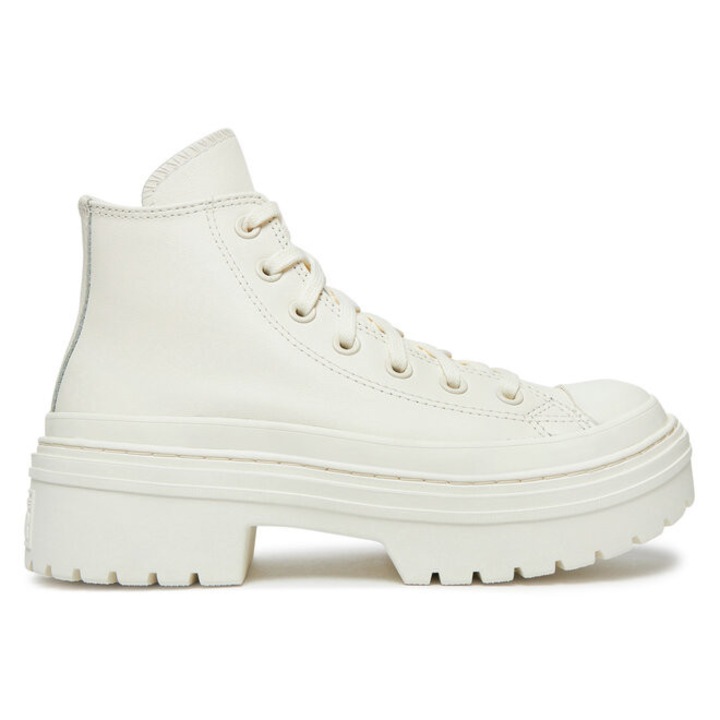 Converse, Pantofi sport din piele All Star Lugged Heel, Alb