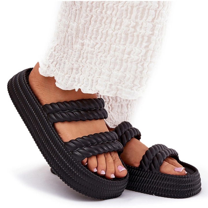 Slapi dama S.BARSKI, model ZK51-001, negru, material usor