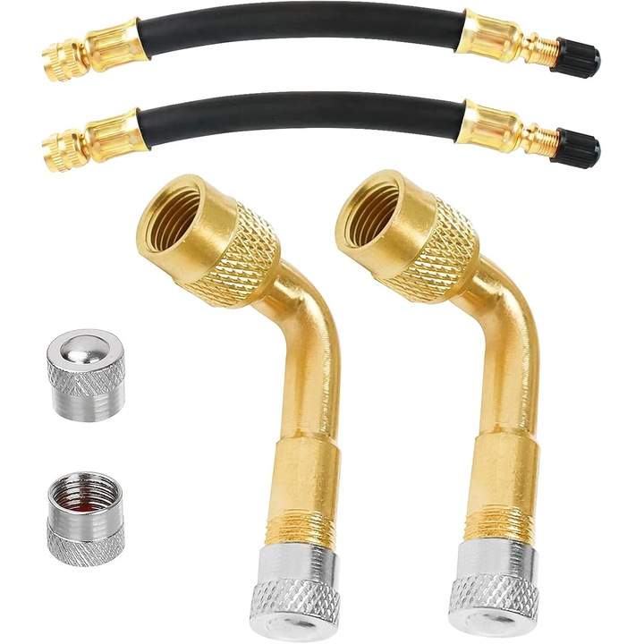 Extensie supapa anvelopa, Pili-Paradise, 2 tipuri, cauciuc flexibil si cupru, 90 grade, 180mm