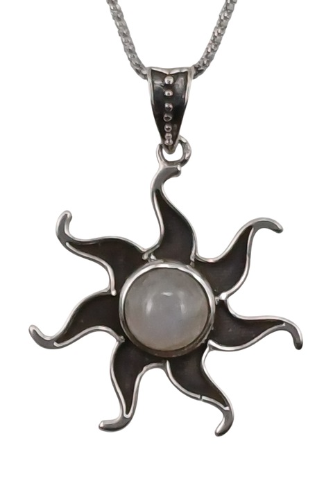 Colier din argint 925 TSR, cu piatra lunii model MSZS1