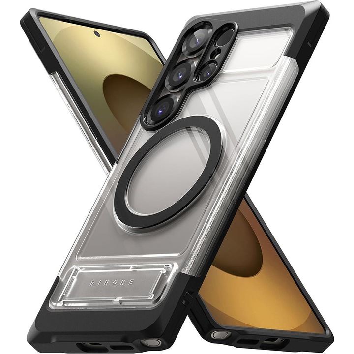 Telefontok, kompatibilis Samsung Galaxy S25 Ultra, Ringke UX mágneses, átlátszó