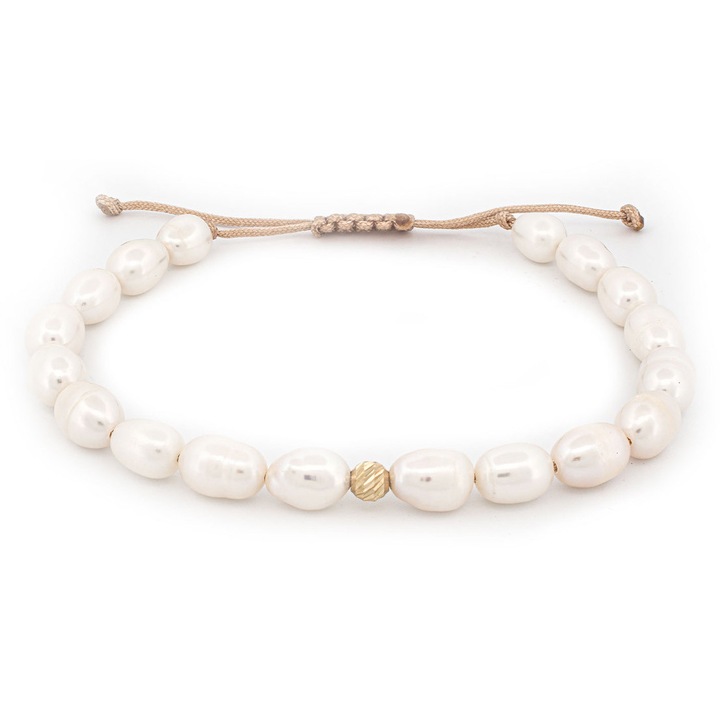 Bratara bila aur 14 K, perle si snur matase CBB 1060