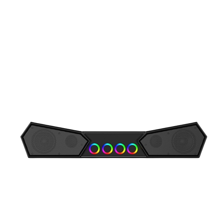 Бар високоговорител, Bluetooth, RGB светлинен ефект, HIFI качество на звука, TF карта, AUX, USB, широка съвместимост, plug and play, черен