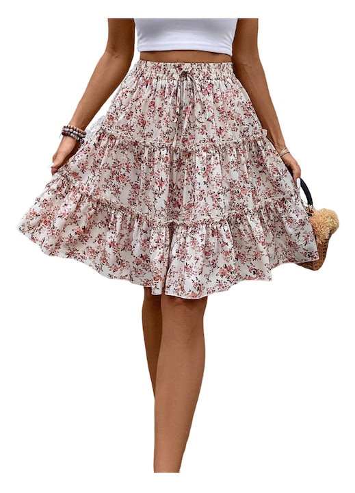 Fusta dama, TREXORA, Bumbac, Multicolor, L