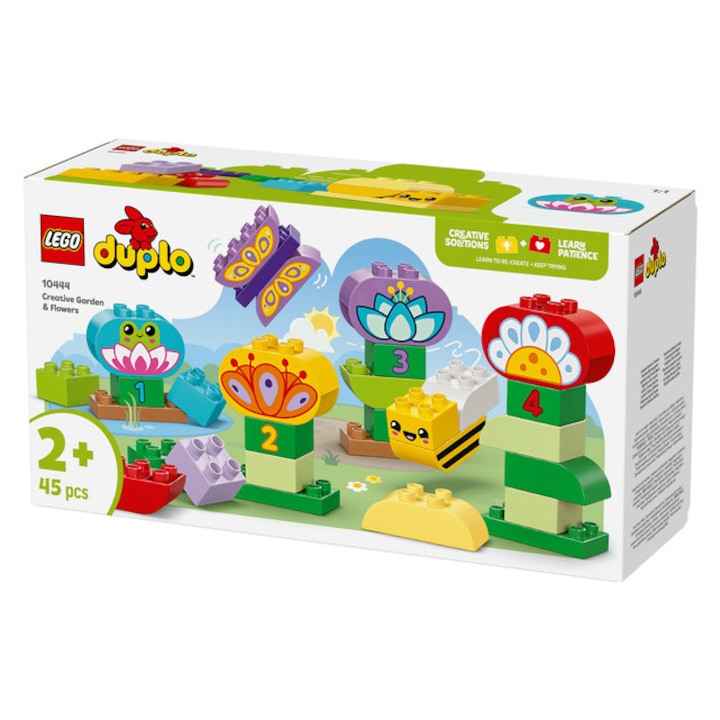LEGO DUPLO - Kreatív kert és virágok, 45 elem, 2+, Készségfejlesztés, Növények