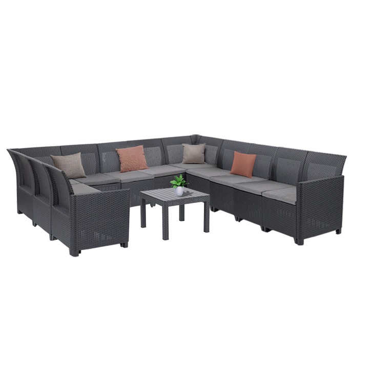 Keter Claire XIV 11 személyes sarokgarnitúra orlando asztallal