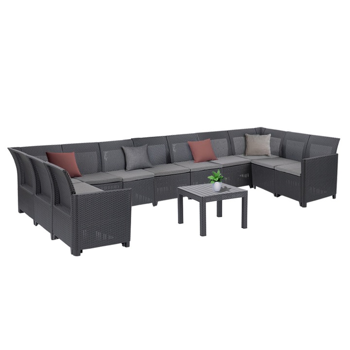 Keter Claire XI 11 személyes sarokgarnitúra orlando asztallal