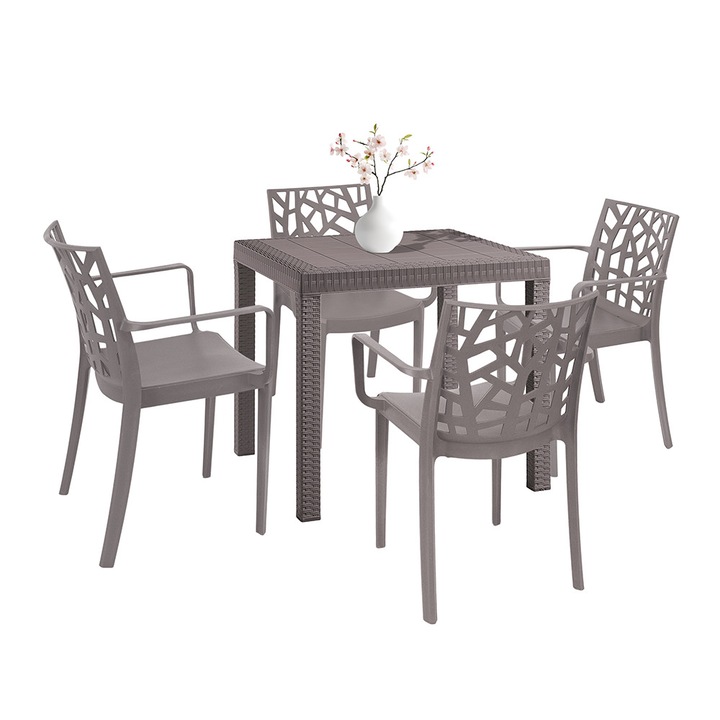 Set mobilier de gradina Leziter Donato 4+1 cappuccino