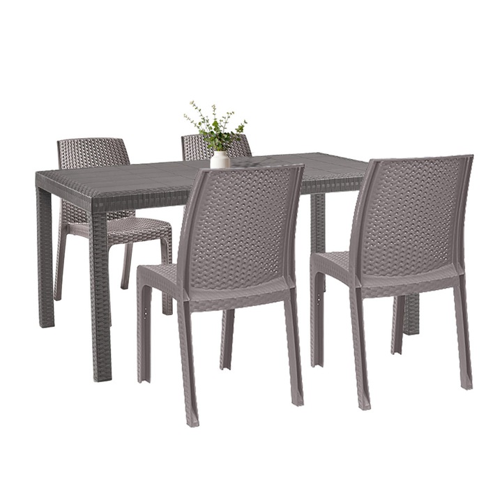 Set mobilier de gradina Leziter Hellda 4+1 cappuccino