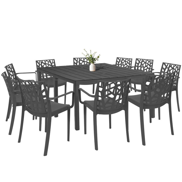 Set mobilier de gradina Leziter, grafit