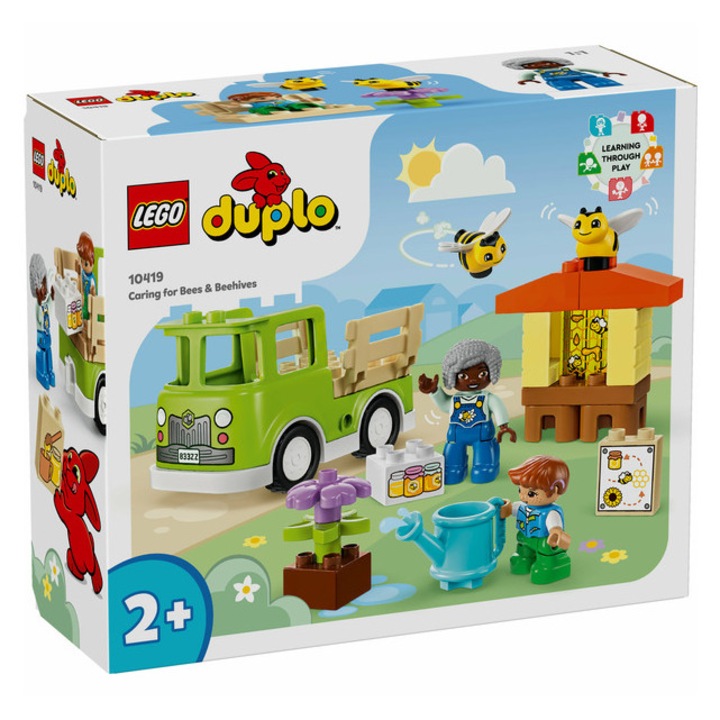 LEGO® DUPLO® - Méhek és kaptárak gondozása, 22 elem, 2+, Járművek, Állatok, Készségfejlesztés