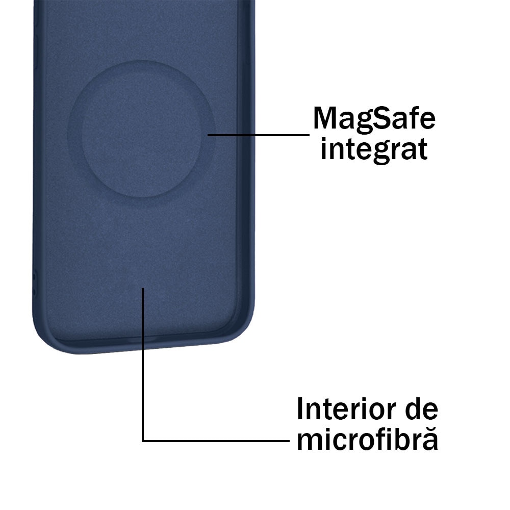 Husa pentru Samsung Galaxy S24, Magnetic Color Shield, Silicon, Interior de microfibra, Suprafata aderenta, Atasare magnetica, Compatibila incarcare wireless, Regular Fit, Antisoc, Albastru inchis