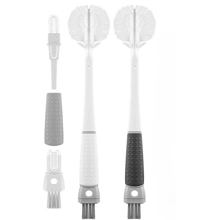 Set de perii pentru curatarea sticlelor 5 in 1, 13.5 inch, 2 perii pentru pai, flexibil