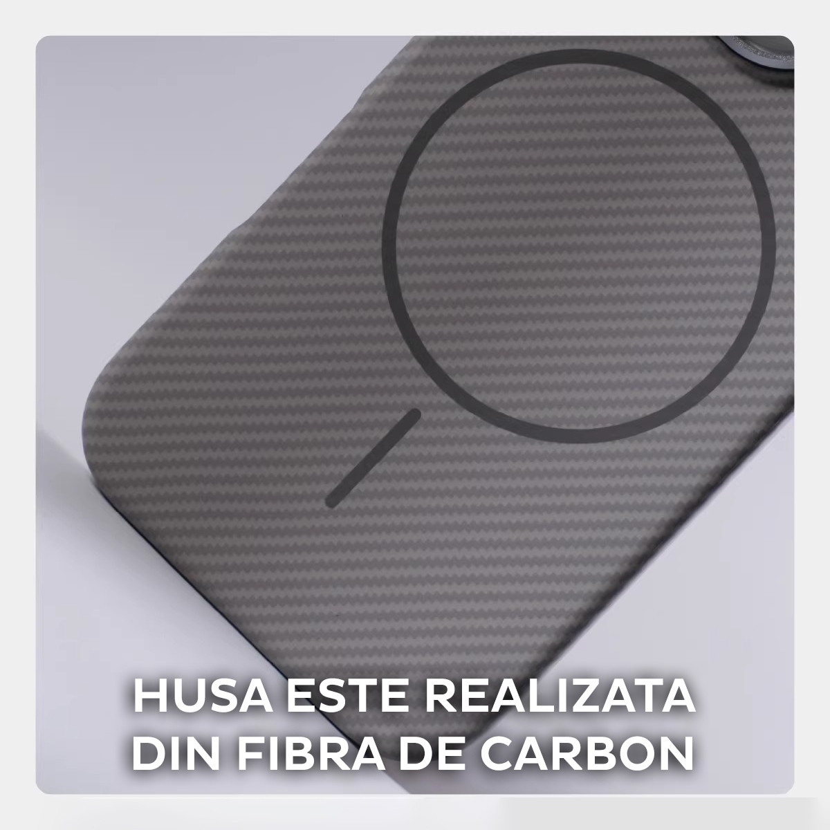 Husa pentru Apple iPhone 16 Pro Max DaDen® CarbonFiber, Magsafe integrat, Incarcare wireless, Calitate superioara, Antisoc, Fibra de carbon, Negru