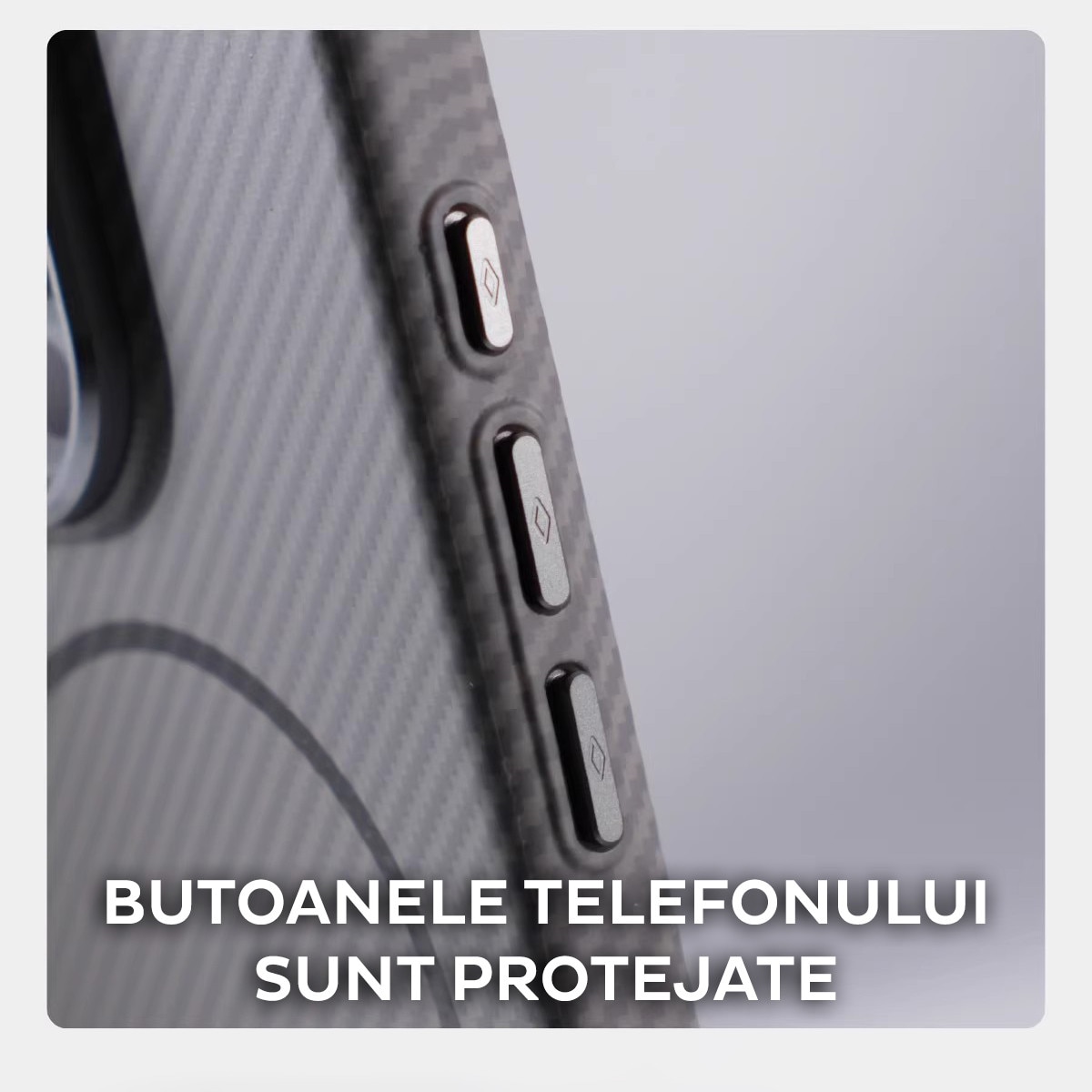 Husa pentru Apple iPhone 16 Pro Max DaDen® CarbonFiber, Magsafe integrat, Incarcare wireless, Calitate superioara, Antisoc, Fibra de carbon, Negru