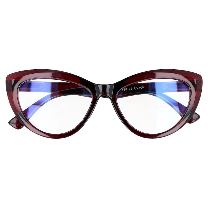 Ochelari de vedere, Stylion, Ochi de pisica, antireflex, maro, 2286B
