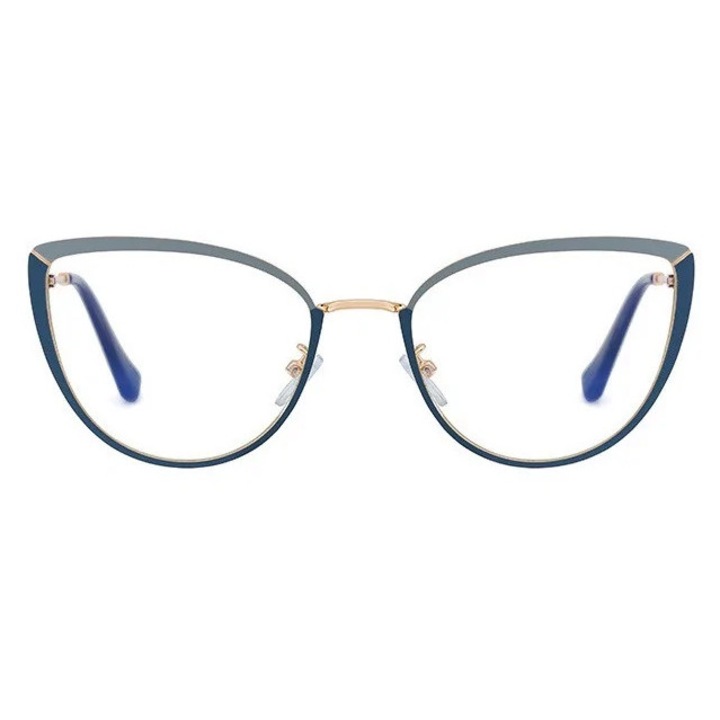 Ochelari de dama, stylion, model 2583-4, filtru lumina albastra, gri + auriu, incolori