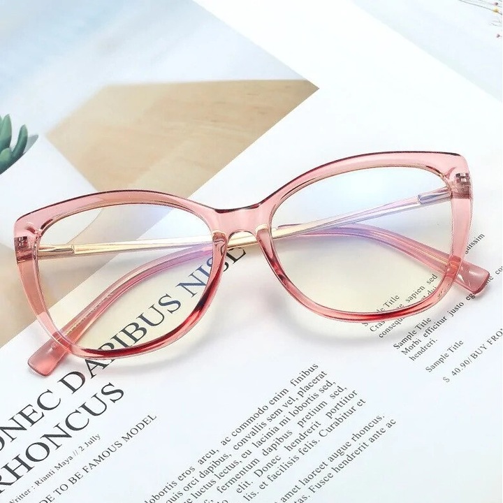 Ochelari de vedere dama, stylion, model 2564-3, filtru BLUE Control, roz-aurii, transparenti