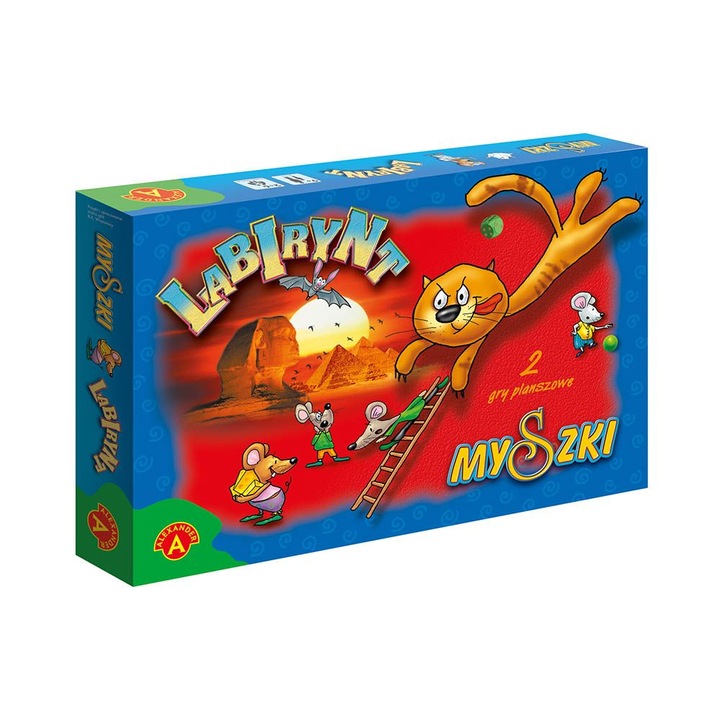 Társasjáték, Labirintus egerek, 7 db, Többszínű, 5 év+