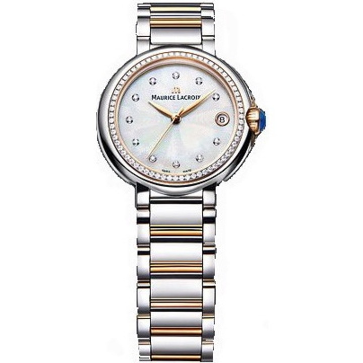 Ceas dama Maurice Lacroix Fiaba, 32mm, bratara, auriu/argintiu, inox