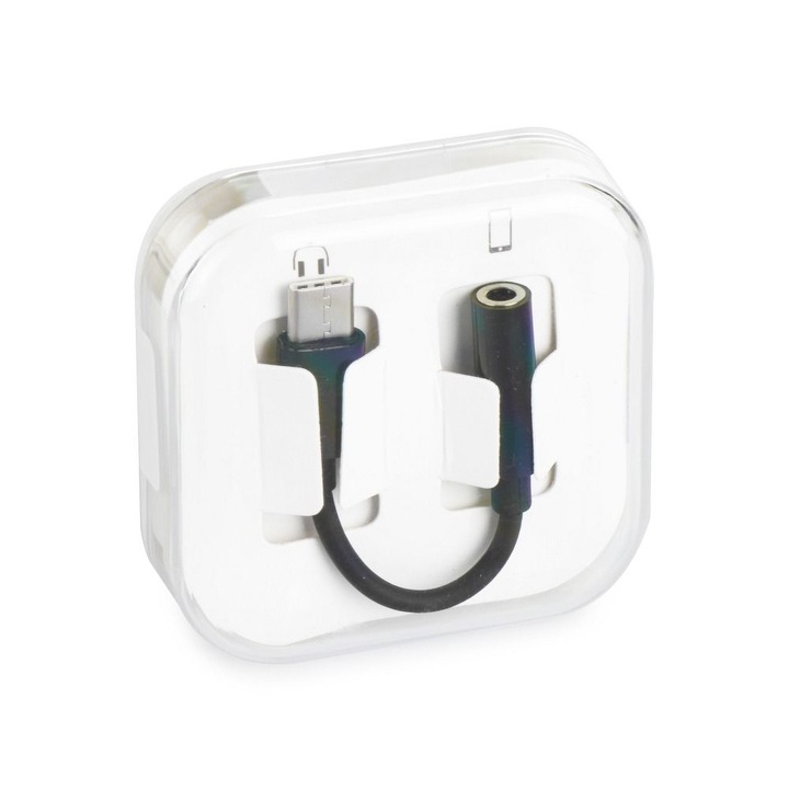 Adaptor USB Type C la Jack 3.5 mm Love Mobile, negru, compact
