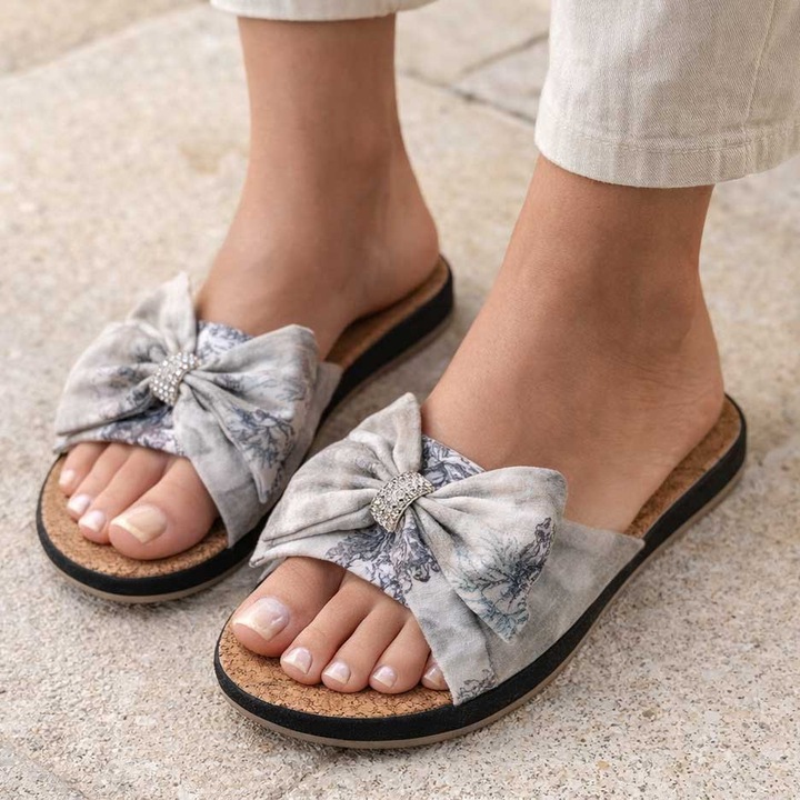 Papuci casual dama, eleganti, de vara, talpa pluta si fundita, Maro, 40