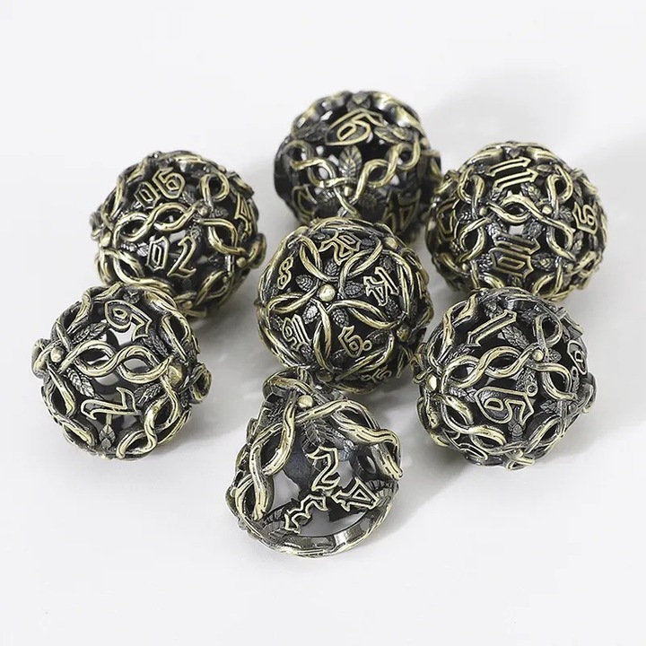 7 darabos fém dobókocka készlet, normál, arany, társasjátékokhoz