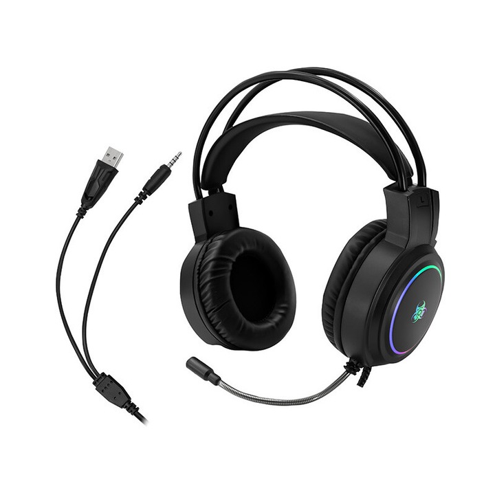 Слушалки за компютър Tracer GameZone GZ X1, 50 мм, RGB, 1,9 м кабел