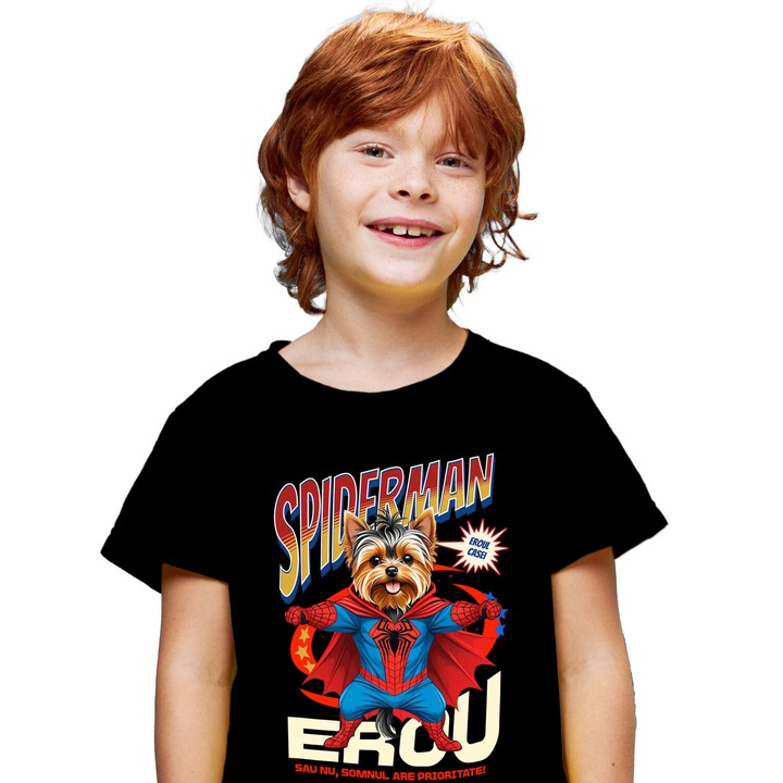 Szuperhősök karakterek_19_KIDS_NAME_T-SHIRT, Fekete