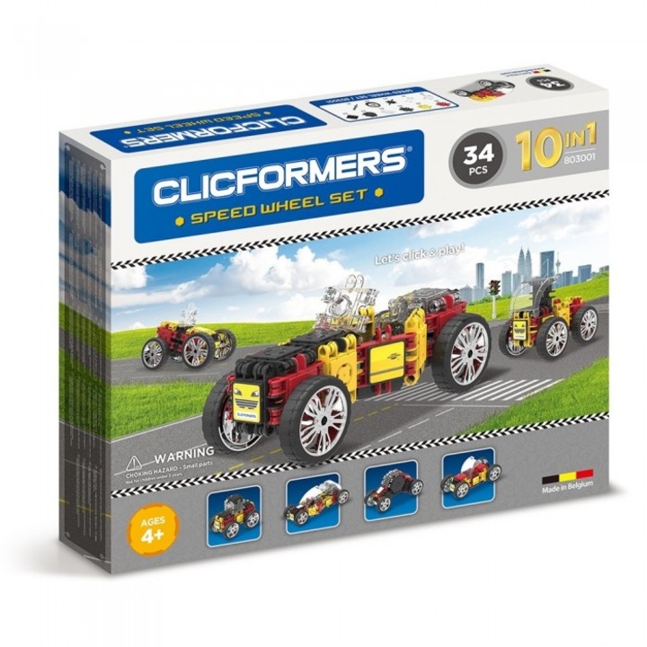 Set de constructie CLICS, 34 elemente, multicolor, 4 ani+