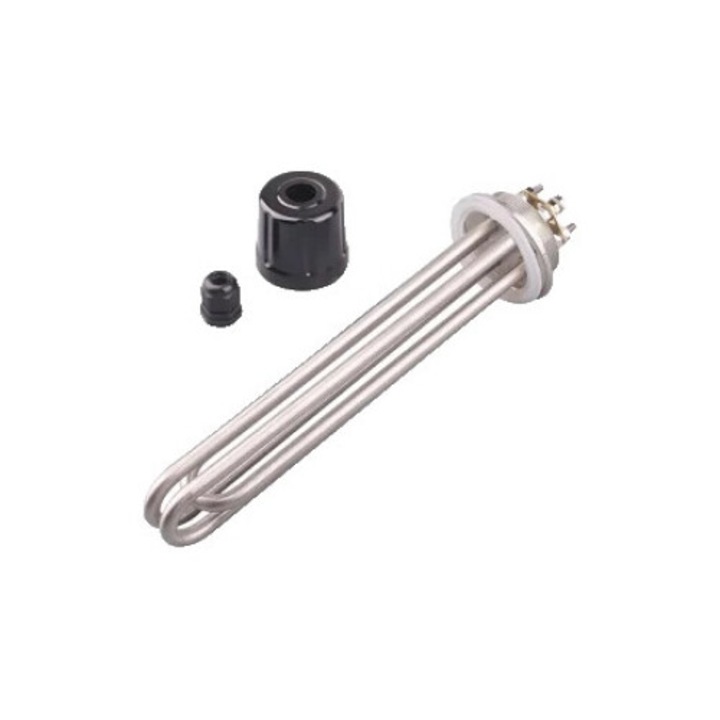 Element de incalzire electric, 6KW, capac negru din plastic, lungime tub 250mm, cu clema