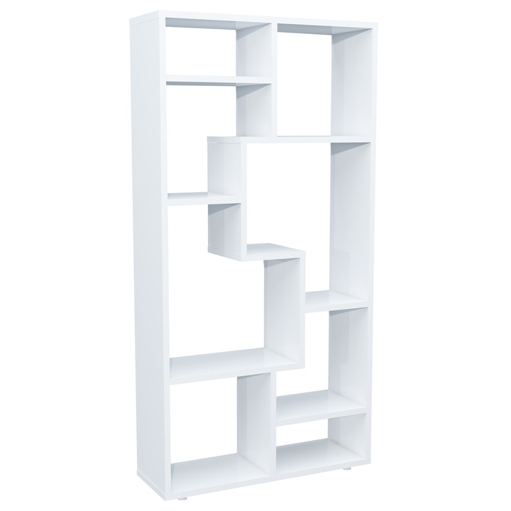 Raft de depozitare, VCM Lanisa M, 8 compartimente, alb, 116x58x20cm