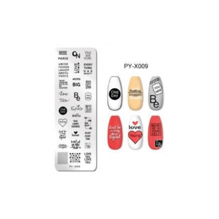 Fémlemez körömbélyegzéshez, ORIGINAILS, PY-X009, 10x15cm