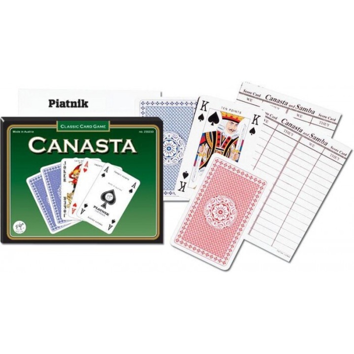 Kanasta kártyakészlet "Kanasta 2 pakli", Piatnik, 110 elem, 58x89mm, doboz