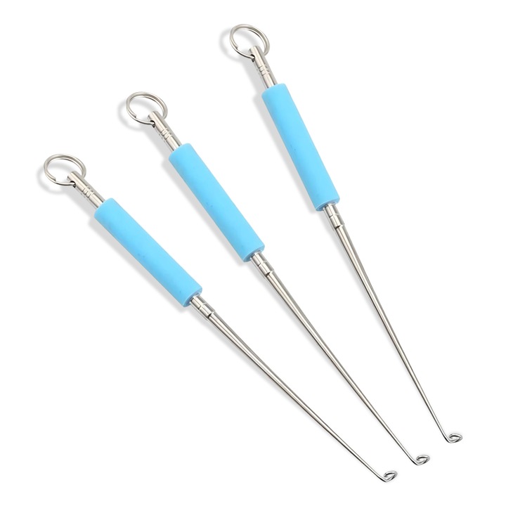 Set 3 Agrafe pentru Pescuit, AMRINUGL, Otel inoxidabil, Maner din silicon, Usor de transportat