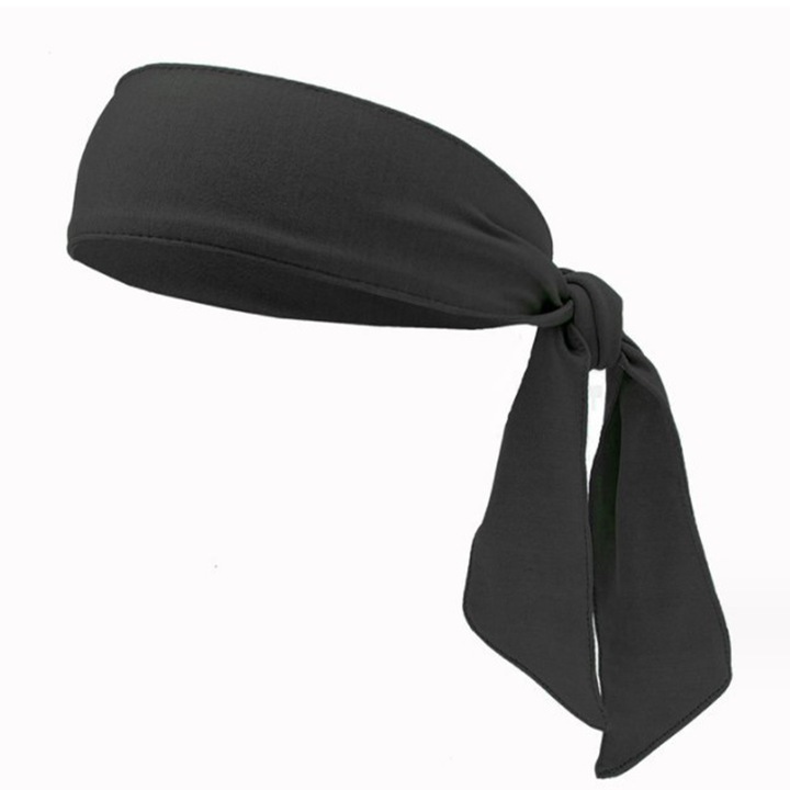 Banda sportiva elastica, AMRINUGL, neagra, 100x6cm, antiderapanta, absorbanta de transpiratie