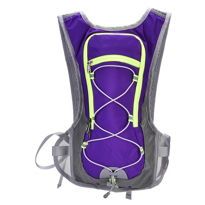 Rucsac de hidratare Enforose, compartimente ajustabile, material impermeabil, spate din plasa respirabila, culoare mov, pentru barbati