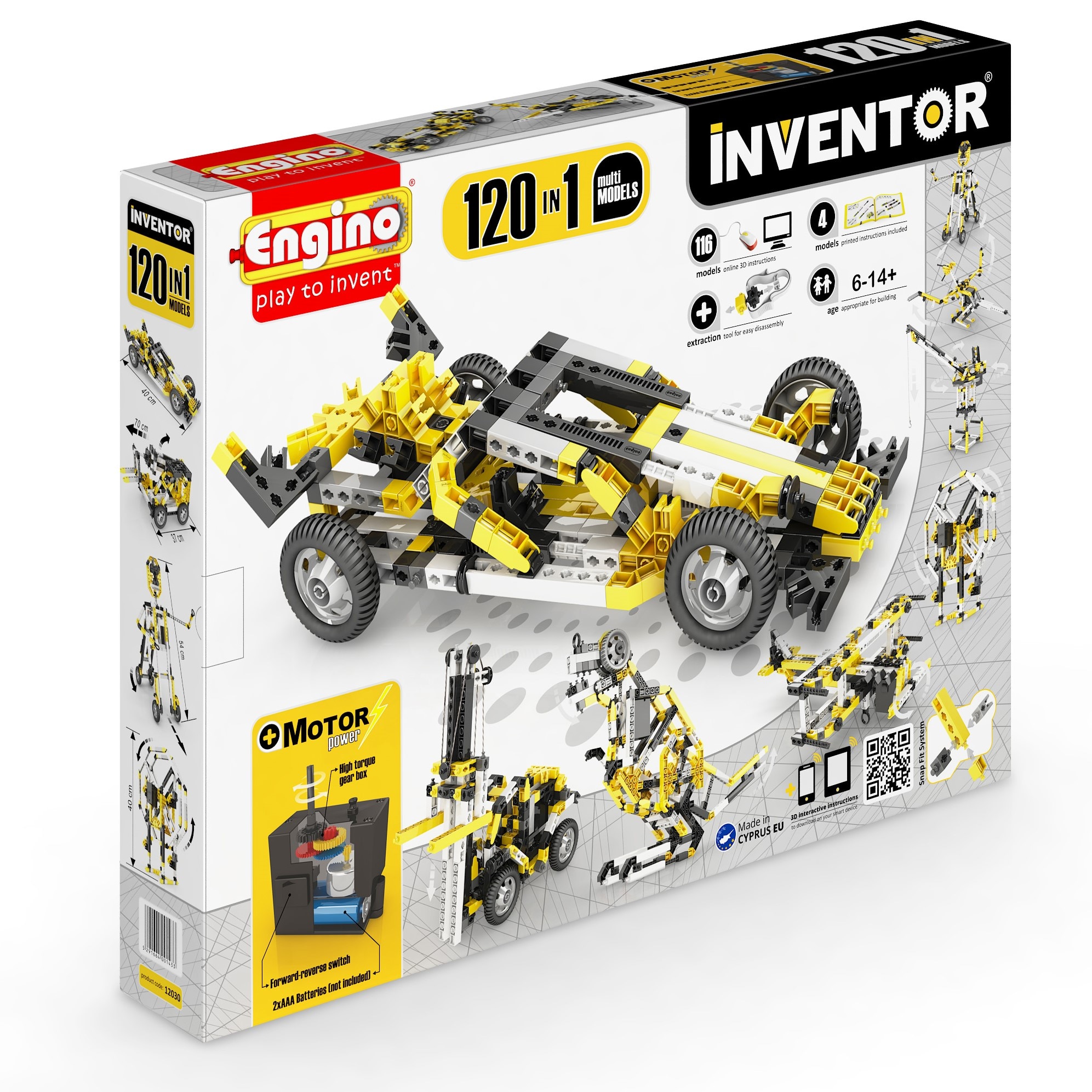 Joc de constructie interactiv, ENGINO Inventor 120 Modele Set Motorizat