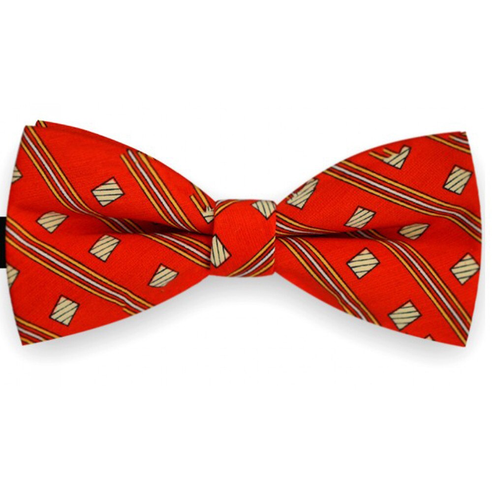 Papion barbati rosu, clasic, forme geometrice