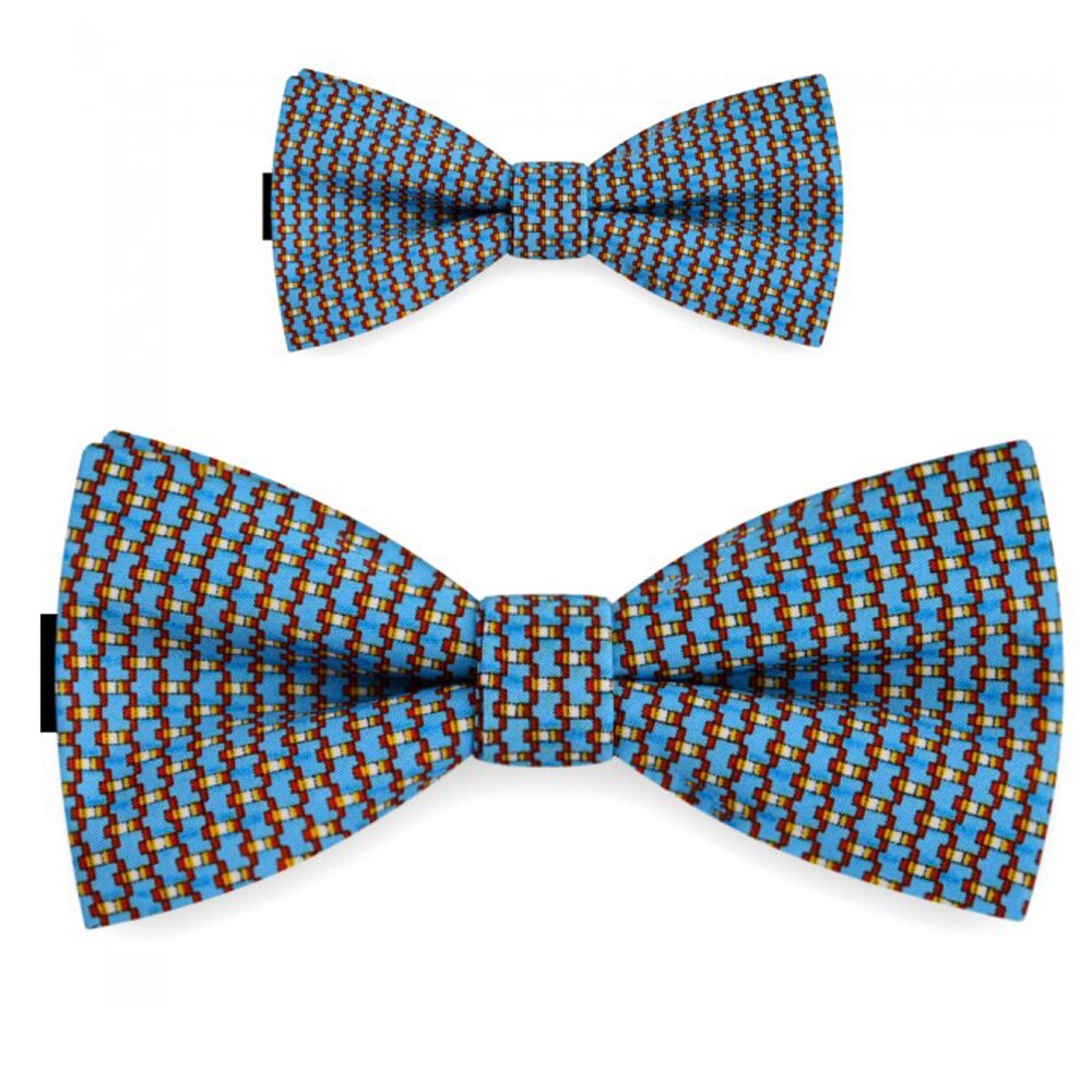 Papioane tata fiu, albastru, model Houndstooth