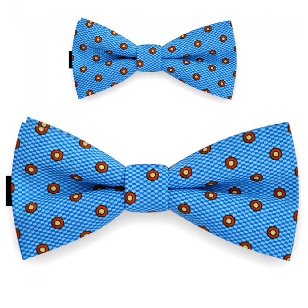 Papioane tata fiu, albastru, model buline