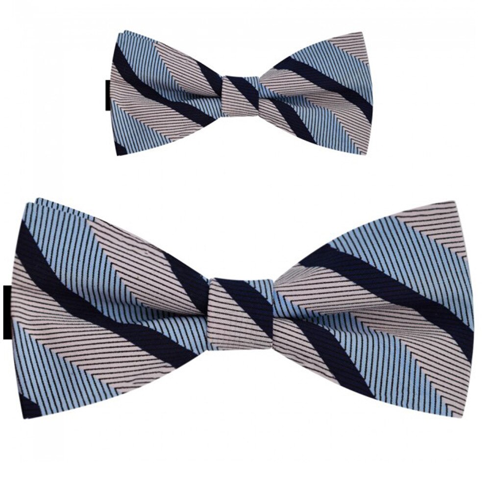 Papioane tata fiu albastru, clasic, model zig zag