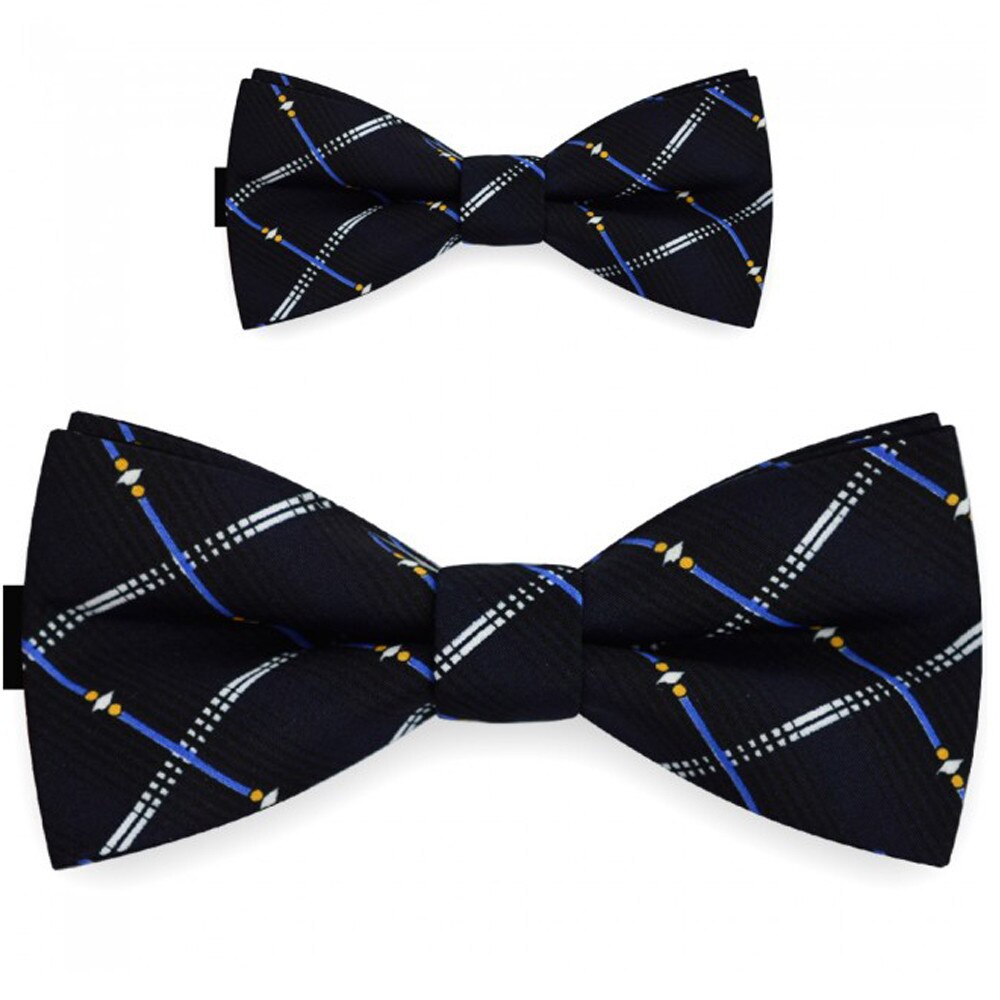 Papioane tata fiu bleumarin, clasic, model dungi punctate