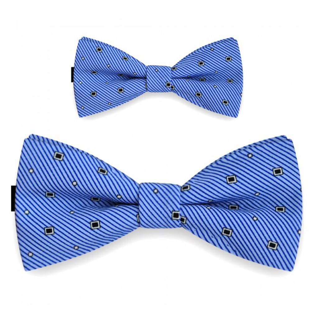 Papioane tata fiu albastru, clasic, dungi subtiri oblice