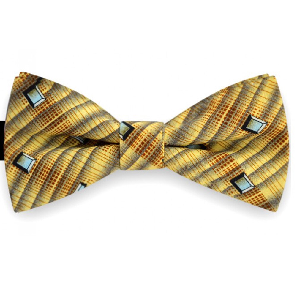 Papion barbati galben, degrade gri, model cuburi