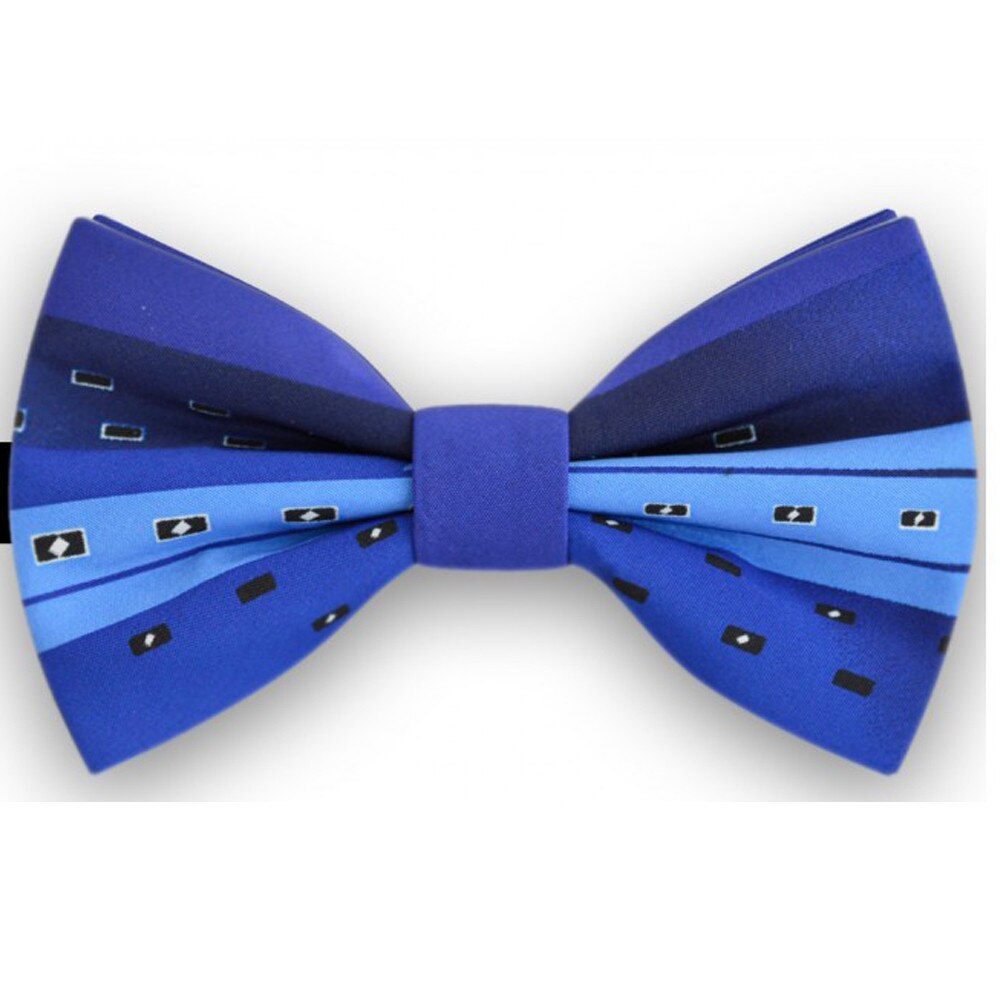 Papion barbati, albastru, imprimeuri geometrice